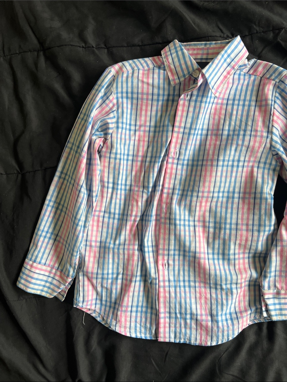 Nautica Boys Blue & Pink Plaid Button-Down Shirt